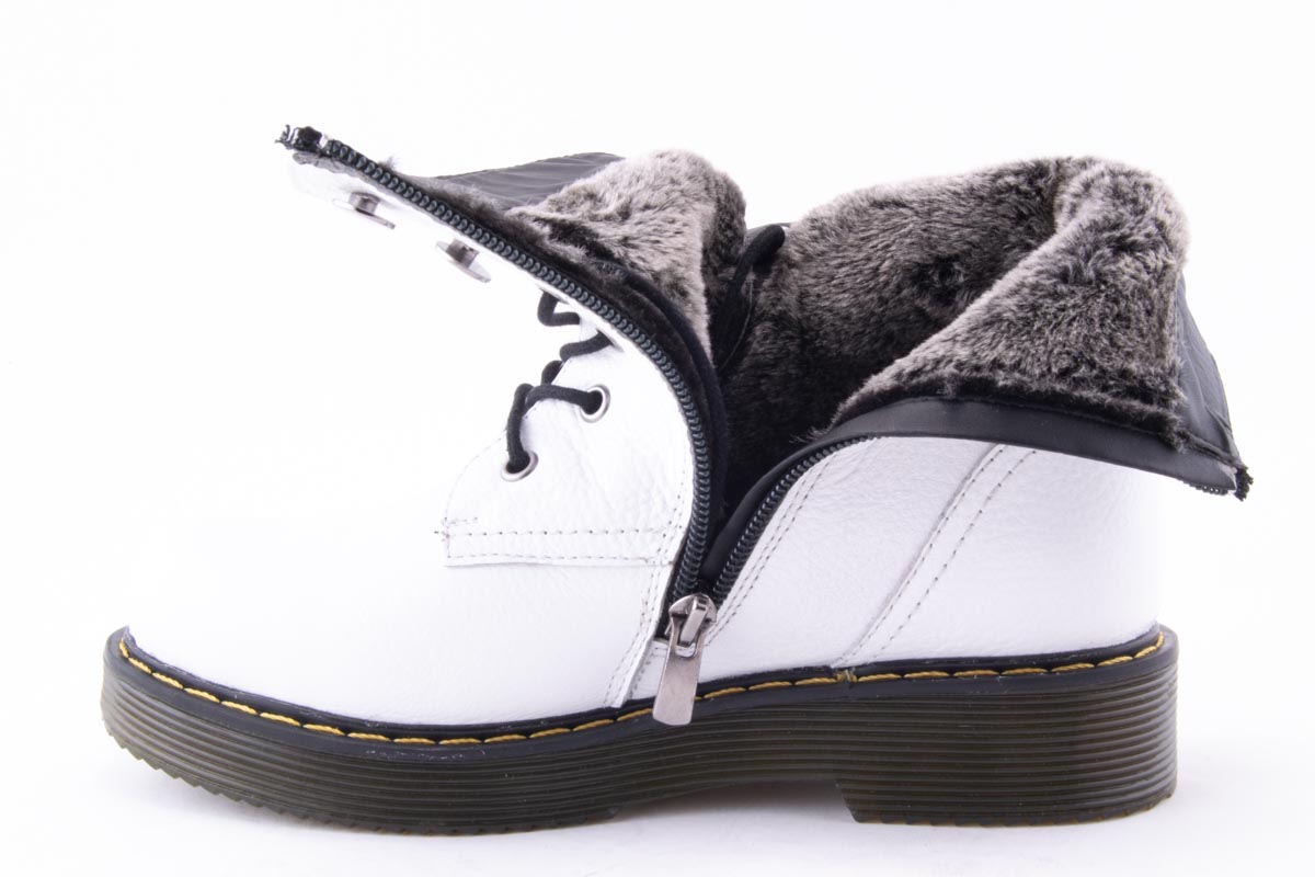 Ghete Dama Piele Naturala De Vitel Claudio Casini Cart 3001 /Alb - Claudio Casini - amely.ro