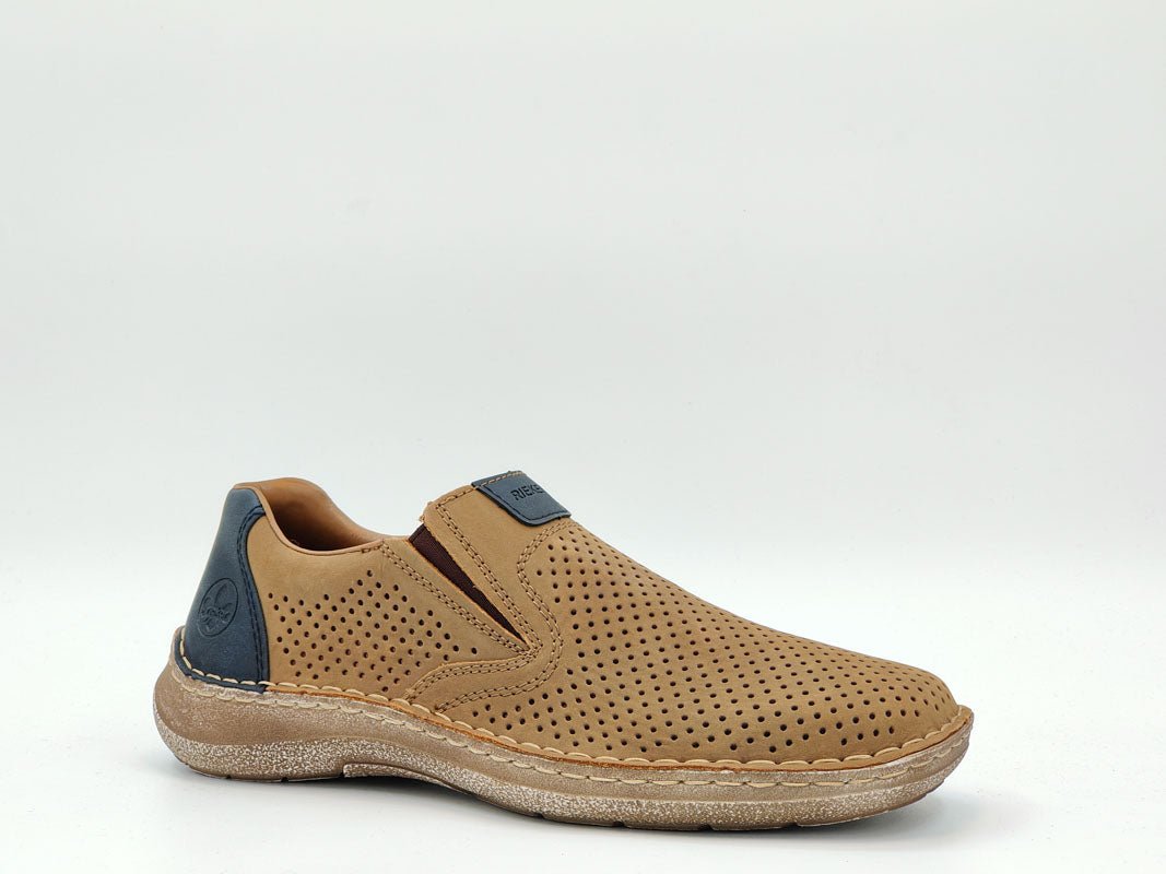 Pantofi Barbati Rieker Piele Naturala Nabuk Riek 03076 /Bej - Rieker - amely.ro