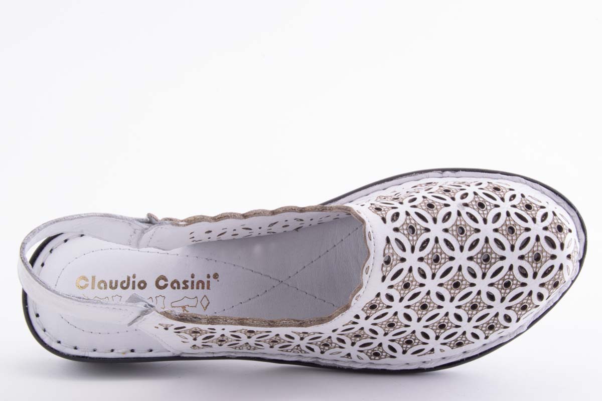 Pantofi Dama Piele Naturala De Vitel Claudio Casini Cart 1008 - L /Alb - Claudio Casini - amely.ro