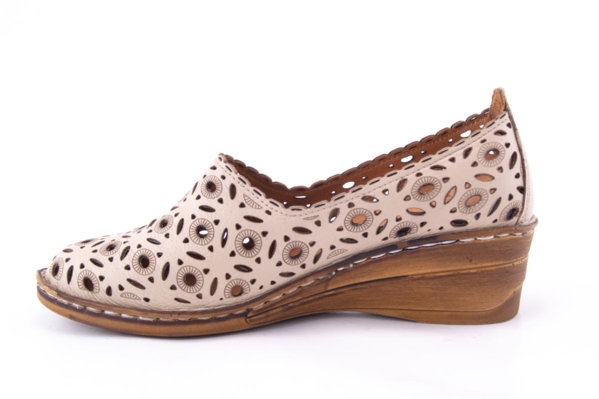 Pantofi Dama Piele Naturala De Vitel Claudio Casini Cart 1010 /Bej - Claudio Casini - amely.ro