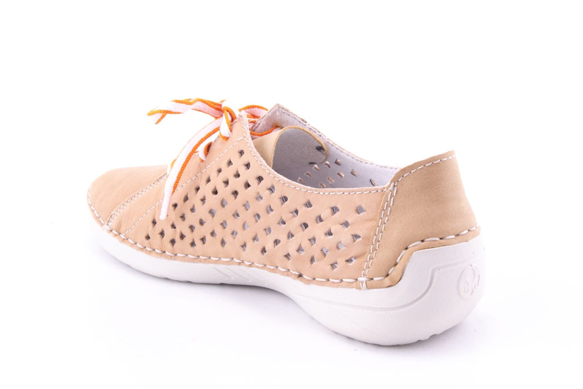 Pantofi Dama Rieker Piele Naturala Nabuk Riek 52505 /Bej - Rieker - amely.ro