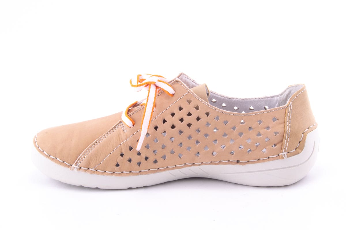 Pantofi Dama Rieker Piele Naturala Nabuk Riek 52505 /Bej - Rieker - amely.ro