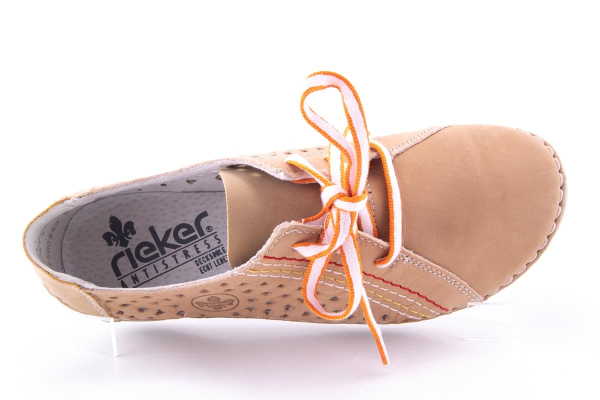 Pantofi Dama Rieker Piele Naturala Nabuk Riek 52505 /Bej - Rieker - amely.ro