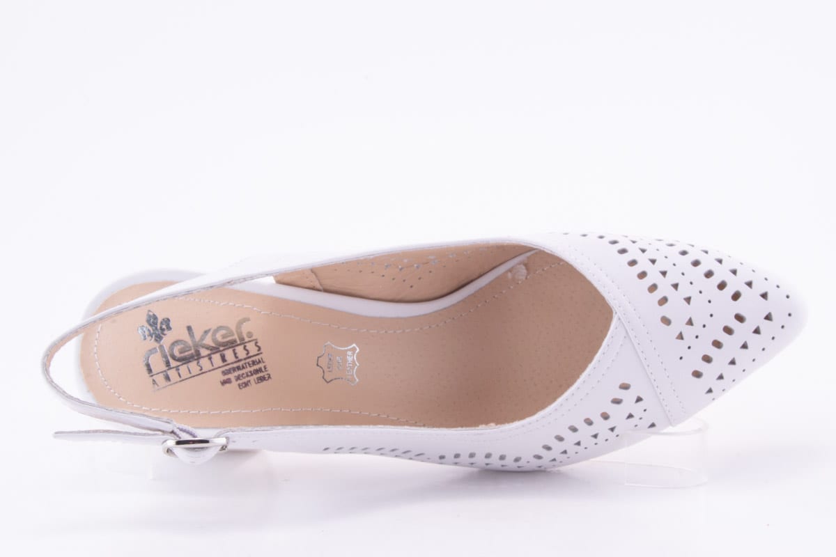 Pantofi Dama Rieker Piele Naturala Riek 49175 /Alb - Rieker - amely.ro