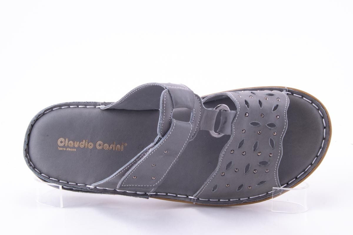 Saboti Dama Claudio Casini Piele Naturala De Vitel Cart 52119 /Gri - Claudio Casini - amely.ro