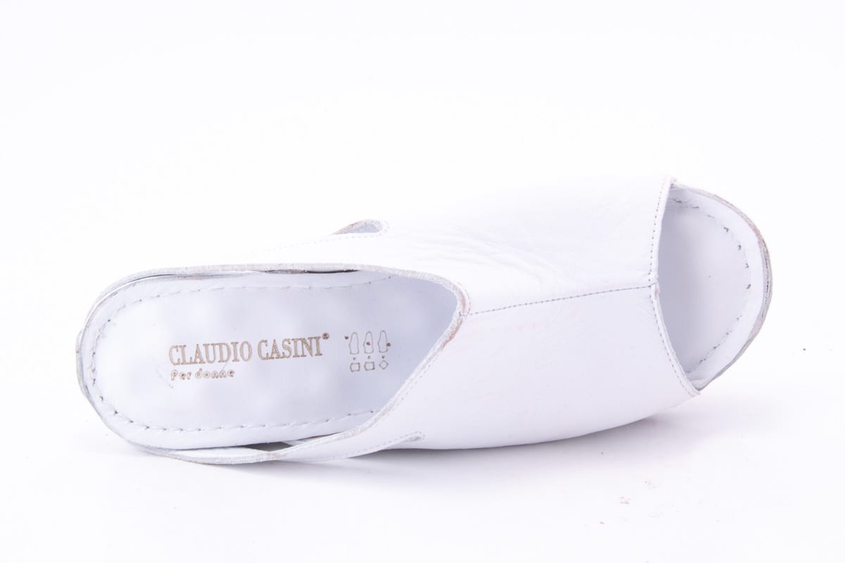 Saboti Dama Claudio Casini Piele Naturala De Vitel Cart 6110 /Alb - Claudio Casini - amely.ro