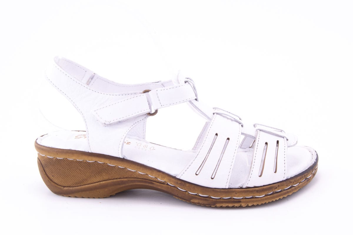 Sandale Dama Green Foot Piele Naturala De Vitel Mira 803 /Alb - amely.ro - amely.ro