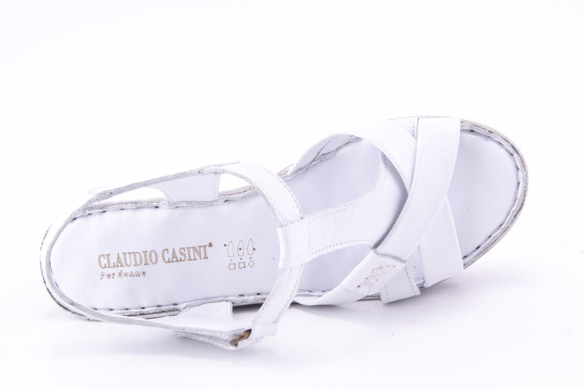 Sandale Dama Piele Naturala De Vitel Claudio Casini Cart 483 /Alb - Claudio Casini - amely.ro