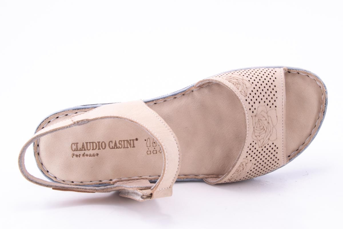 Sandale Dama Piele Naturala De Vitel Claudio Casini Cart 903 /Bej - Claudio Casini - amely.ro