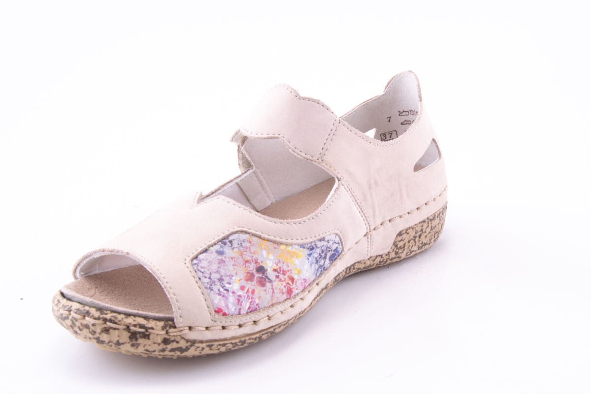 Sandale Dama Rieker Piele Naturala Nabuk Riek V7299 /Bej - Rieker - amely.ro