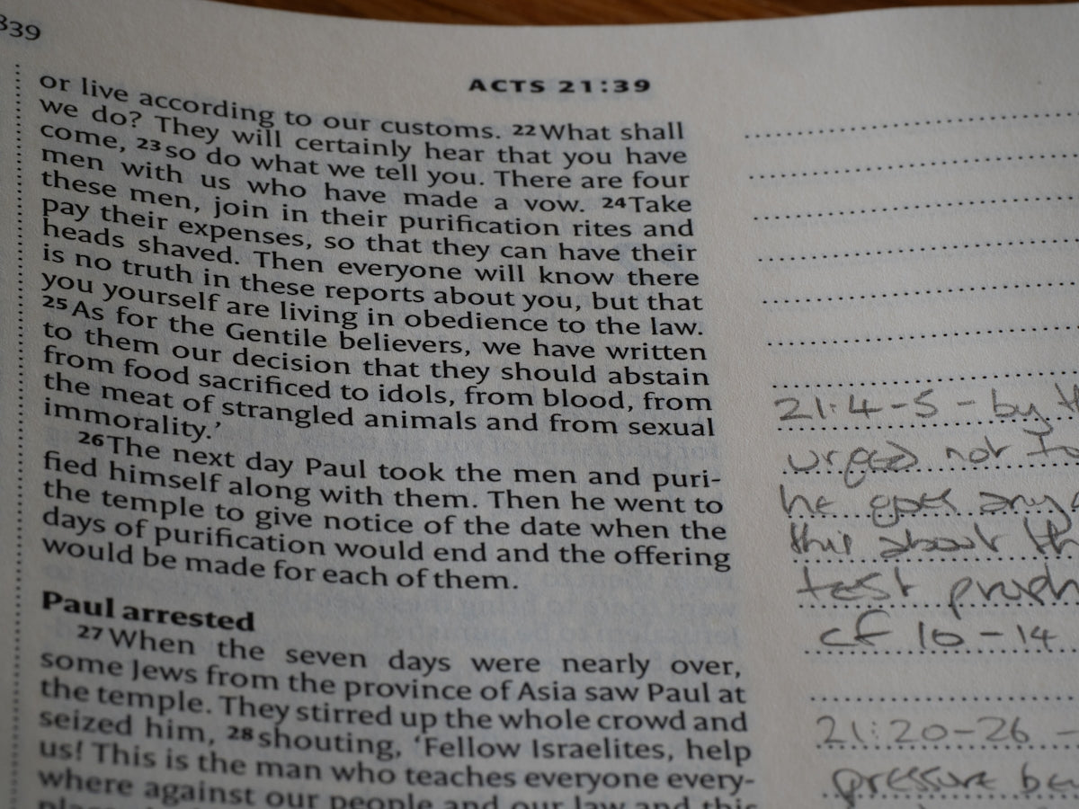 A book with writing on it sitting on a table