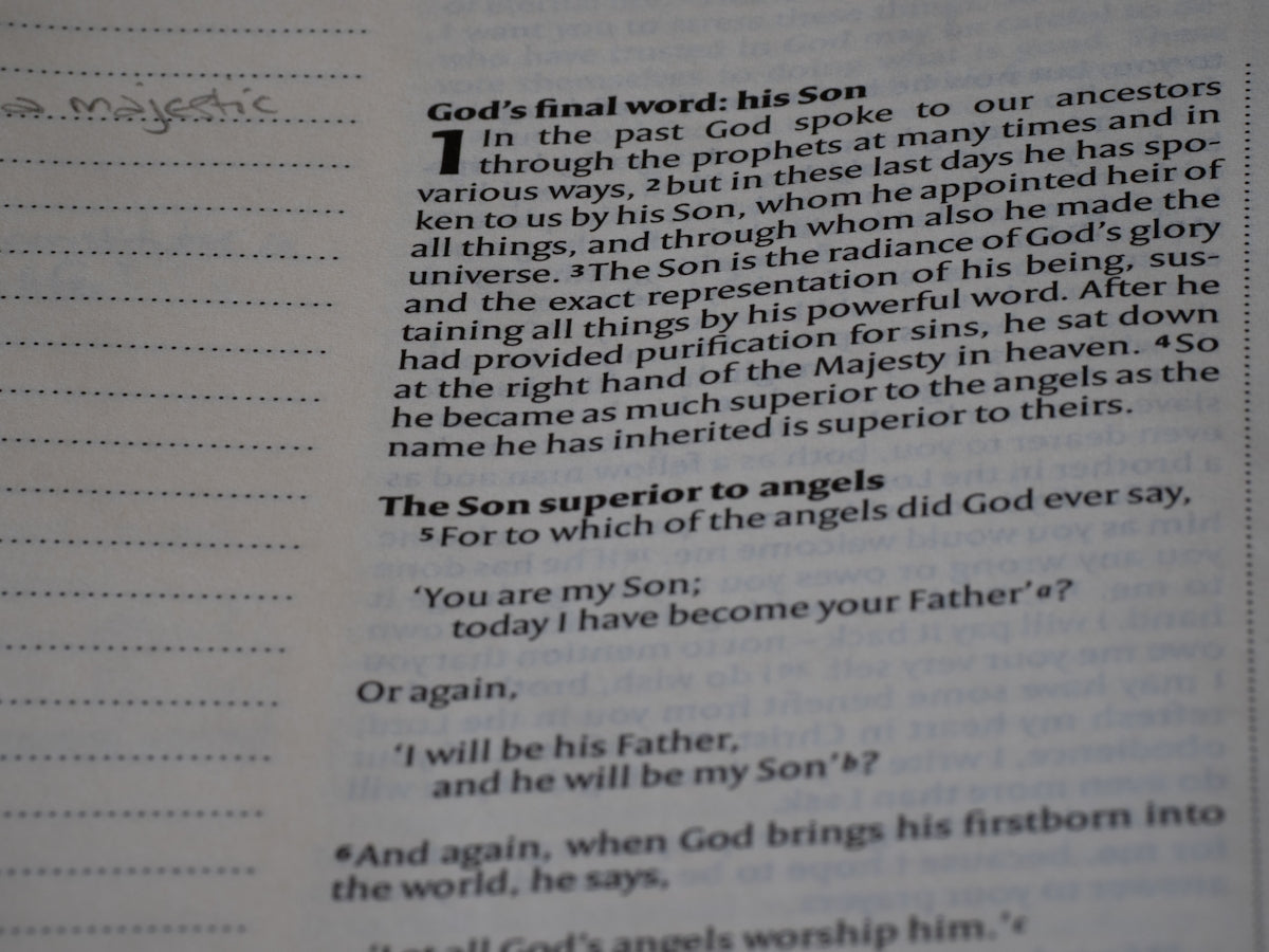 The text discusses god's final word and his son.