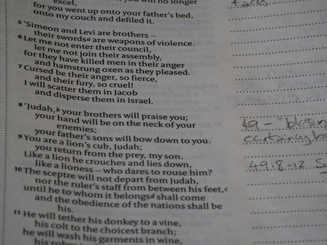 Close-up of a page of text with handwritten notes.