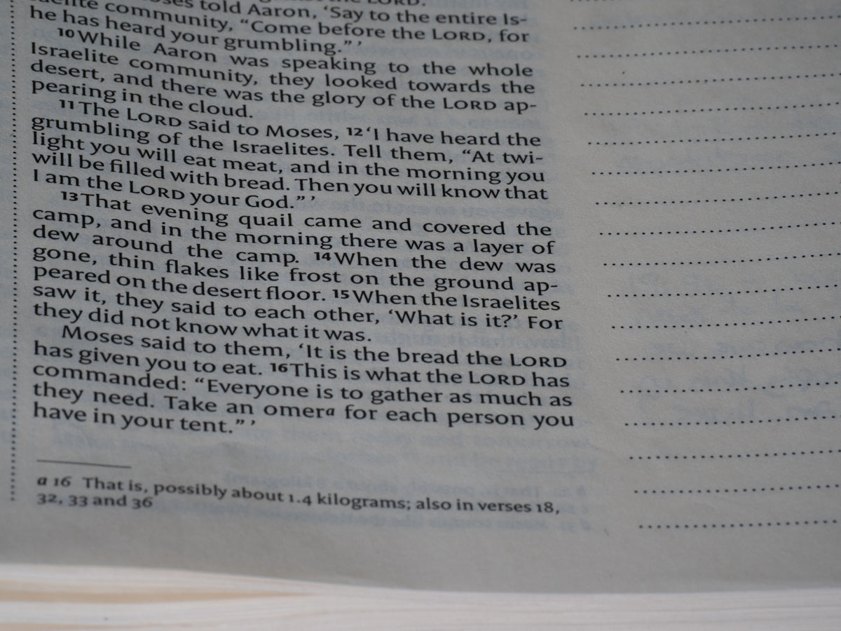 Close-up of text from a book page in a book