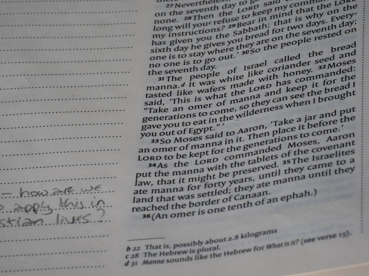 Close-up of text on a page with handwritten notes.