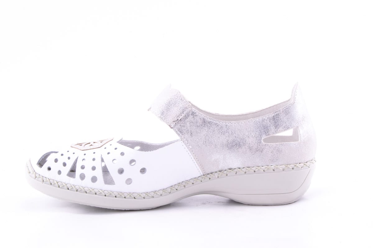 Pantofi Dama Rieker Piele Naturala Riek 41368 /Alb - Rieker - amely.ro