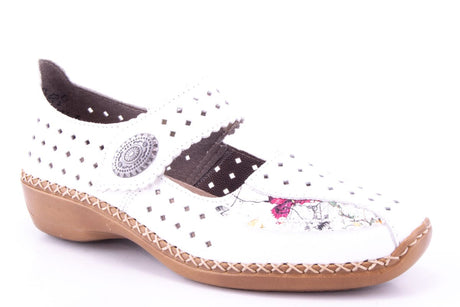 Pantofi Dama Rieker Piele Naturala Riek 413J3 /Alb - Rieker - amely.ro