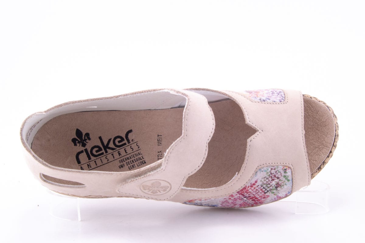 Sandale Dama Rieker Piele Naturala Nabuk Riek V7299 /Bej - Rieker - amely.ro